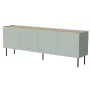 Komoda cama meble FELLINI 2000×400×700 mm, alyvuogių su aliejumi impregnuoto ąžuolo viršumi, MDF korpusas