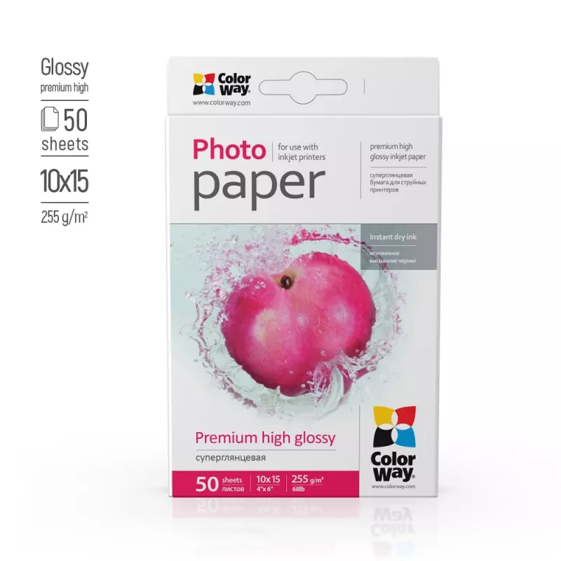 Fotopopierius ColorWay PSG2550504R blizgus 255 g/m² 10x15 cm 50 lapų