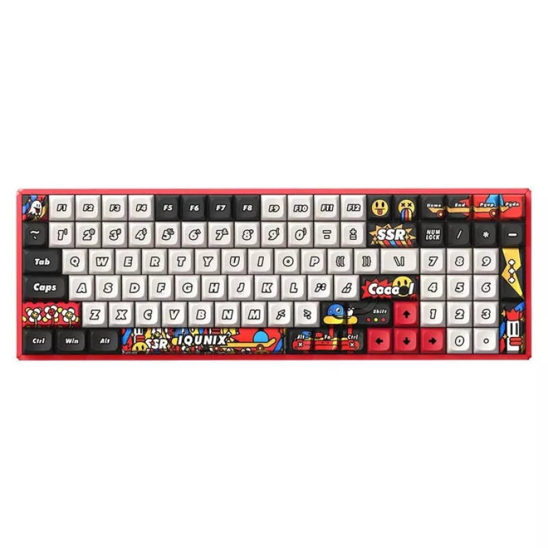 Klaviatūra Ducky IQUNIX F97 Graffiti Blaze belaidė žaidimų klaviatūra, RGB, Moonstone-Turbo jungikliai