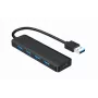 USB šakotuvas Gembird 4 prievadų USB 3.1 (Gen 1) — 4 prievadai, USB 3.2 Gen 1 Type-A, 5V/2.1A, 109×30×10 mm, juoda