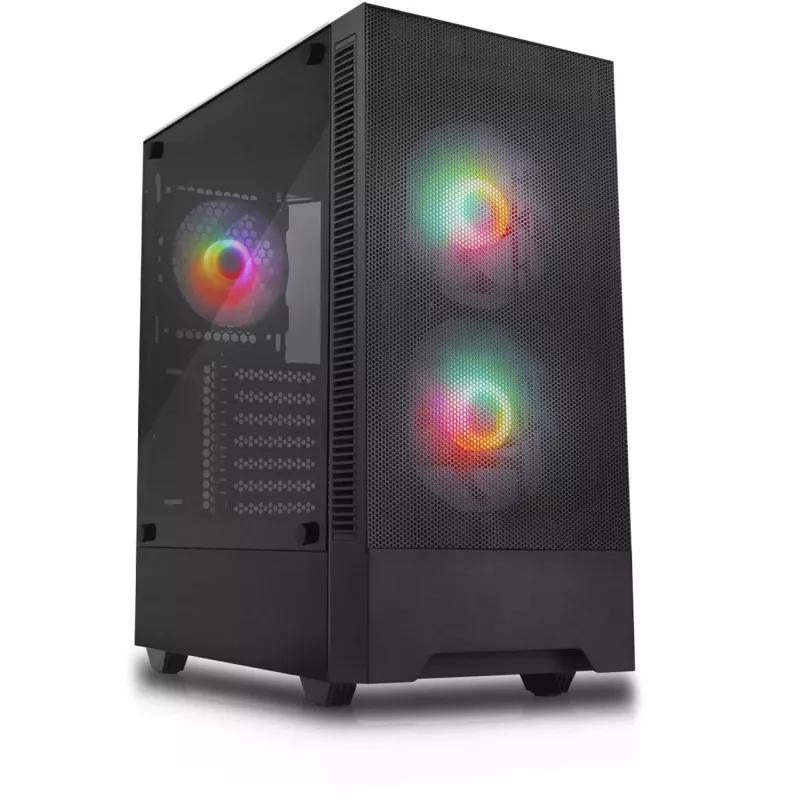 PC Case Set Silentware Flow 100 ARGB MESH — 2×140 mm priekyje, 1×120 mm gale