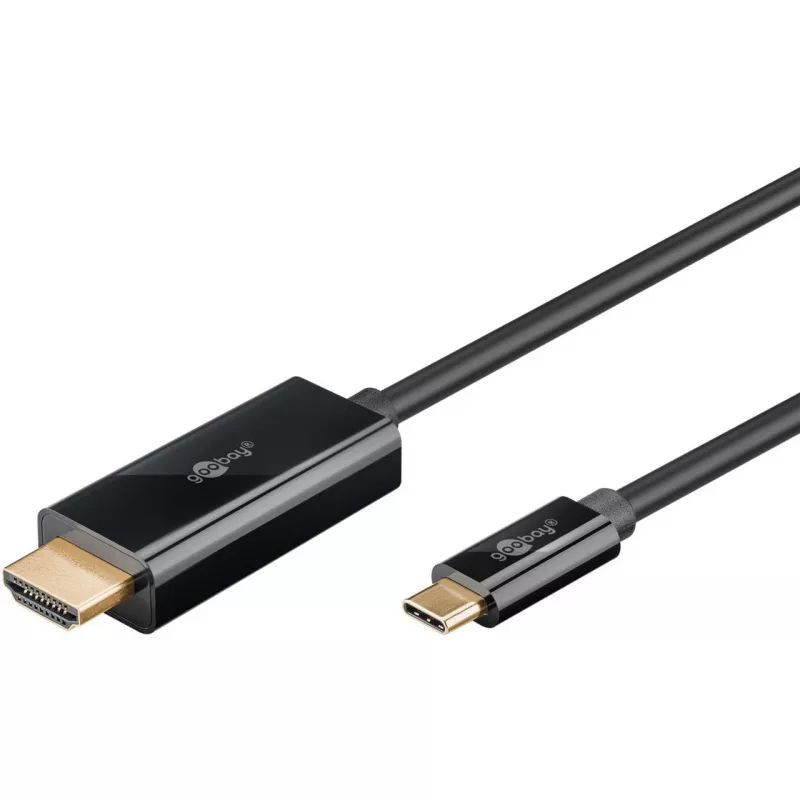 Goobay USB-C į HDMI laidas 4K 60 Hz 1 m juodas - USB-C kištukas > HDMI