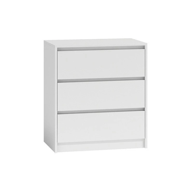 Top e shop K3 BIEL komoda, 3 stalčiai, balta, medžio drožlių plokštė, 700×430×780 mm