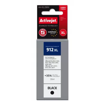 Activejet AH-912BRX rašalo kasetė (pakaitalas HP 912XL 3YL84AE; Premium; 1100 puslapių; 30 ml, juoda)