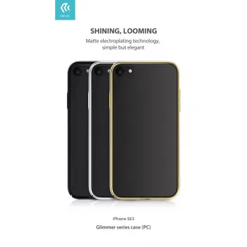 Apsauginis telefono dėklas Devia Glimmer serija, skirtas iPhone SE2, auksinis, kietas PC nugarėlė