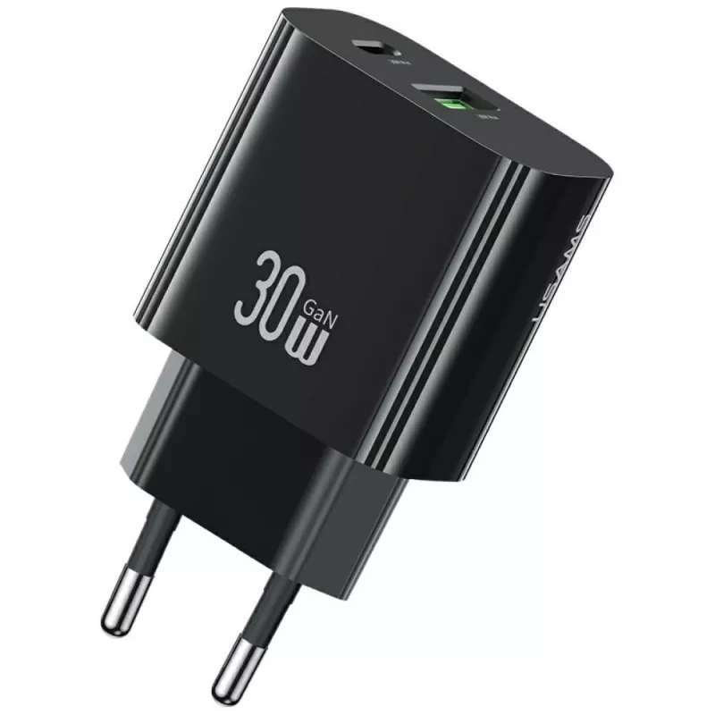 usams Įkroviklis USA001631 30W su 1x USB-C ir 1x USB-A greitas įkrovimas
