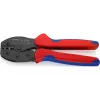 Užspaudimo įrankis Knipex PreciForce modelis 975236 SB — izoliuotos rankenos juodos, mėlynos ir raudonos spalvos