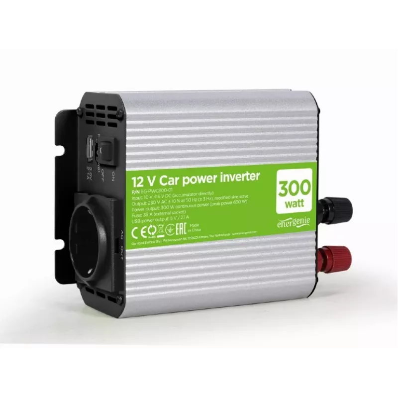 Gembird EG-PWC300-01 maitinimo adapteris automobilinis 300 W pilkas