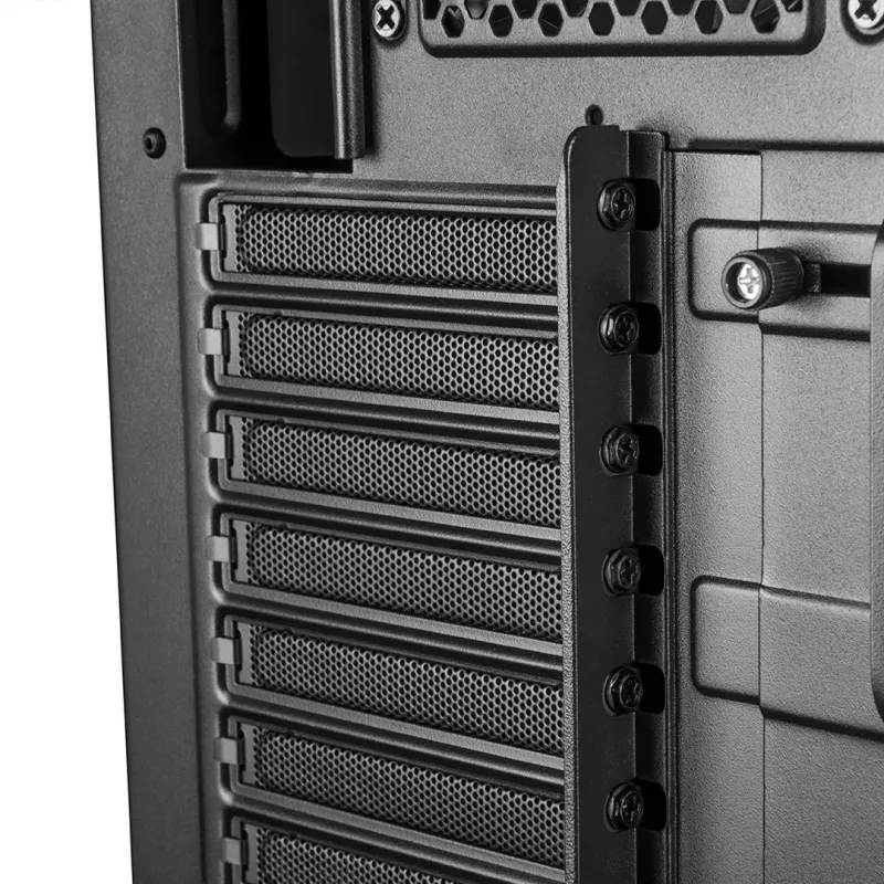 PC Case MODECOM Oberon Pro Midi Tower — juoda, palaiko ATX/microATX/ITX, 7 išplėtimo lizdai, iki 395 mm GPU, 5 HDD/3 SSD vietos