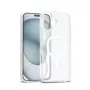 Crong Hybrid Matte Magnetic MagSafe dėklas iPhone 17 — permatomas baltas, PC+TPU