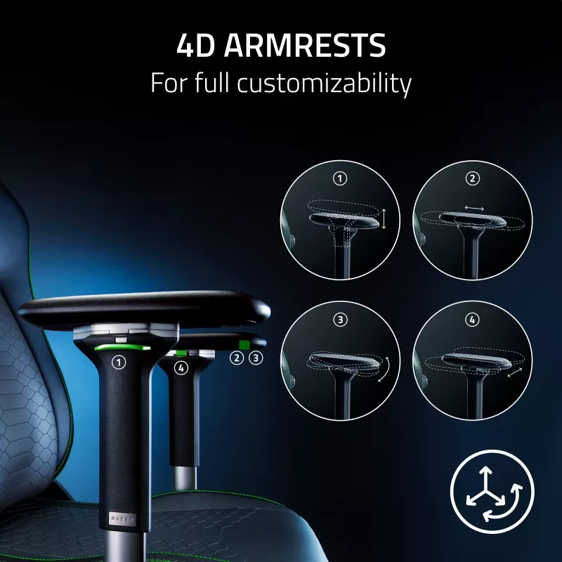 Gaming armchair Razer Iskur V2 Padded seat Juoda