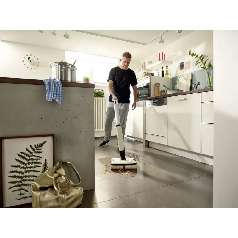 Kärcher FC 7 CORDLESS Elektrinis šluota Akumuliatorinė Šlapias Be maišelio Juoda, Balta, Geltona 2.85 Ah