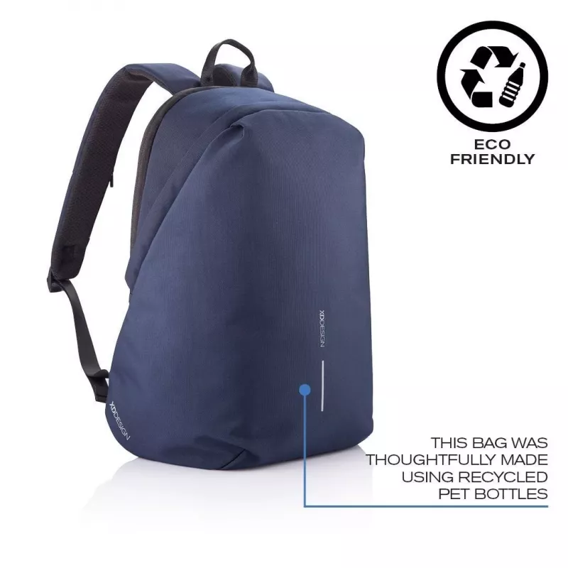 Laisvalaikio kuprinė XDDESIGN Bobby Soft su 15,6 colio nešiojamojo kompiuterio skyriumi, 16 l, tamsiai mėlyna, PET