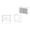 Komoda Cama Meble ONDA 2D 98x45x85 cm, juoda, medžio drožlių plokštės korpusas