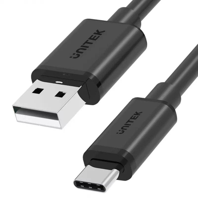 UNITEK USB kabelis USB-A — USB-C 50CM, Y-C481BK JUODAS