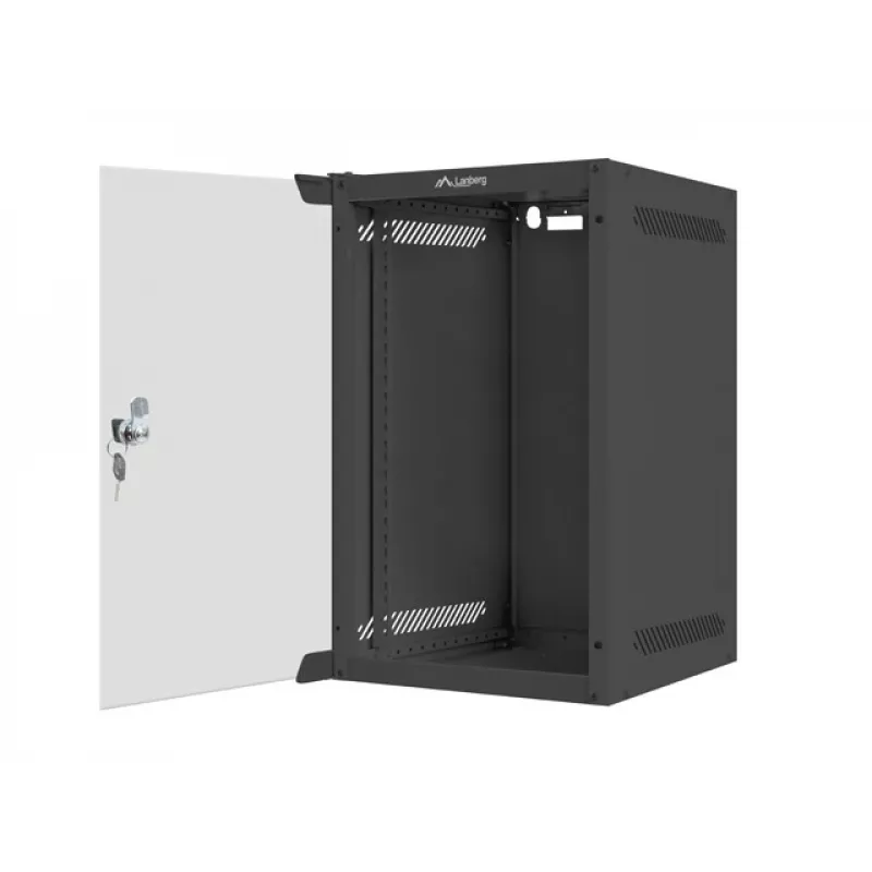 Prie sienos montuojama spinta LANBERG WF10-2309-10B 9U, 469×280×310 mm, 10 colių gylis, juoda, IP20