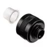 Jungtis Alphacool 17473 — žalvaris, 23 mm aukštis, 26 mm skersmuo, juoda
