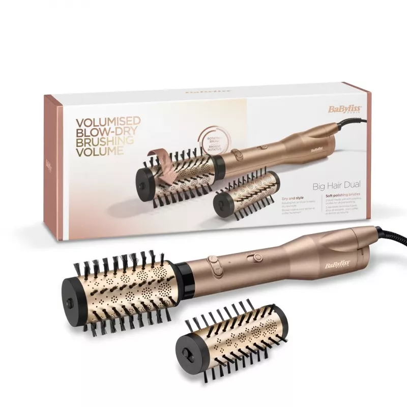 Plaukų džiovintuvas ir garbanojimo šepetys Babyliss AS952E, auksinis