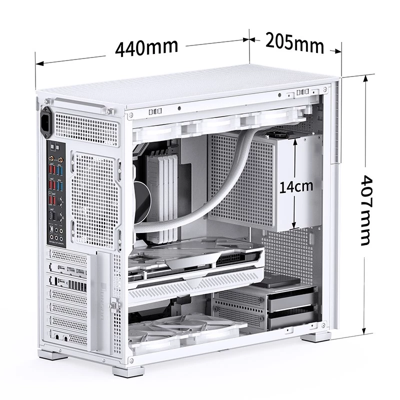 PC korpusas Jonsbo D41 MESH Midi Tower baltas
