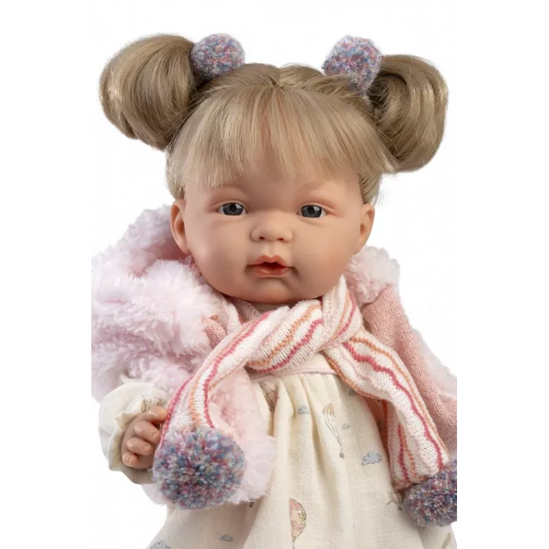 Lėlė Llorens Joelle 38 cm — verkianti lėlė tikroviškais bruožais ir minkštu kūnu