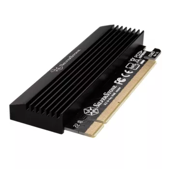 M.2 PCIe x4 adapteris su aušintuvu SidabrinėSTONE SST-ECM23 — M.2 NVMe į PCIe x4 (su aktyviu aušinimu)