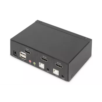 KVM jungiklis Digitus 2 prievadų vienas ekranas 4K HDMI