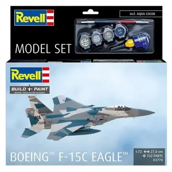 Plastikinis modelio rinkinys REVELL Boeing F-15C Eagle masteliu 1:72 — surinkimo modelio komplektas