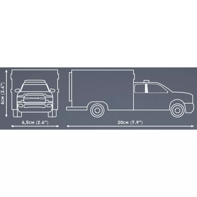 Konstruktorius Cobi RAM 3500 Greitosios pagalbos automobilis modelis 24609 kaladėlių rinkinys