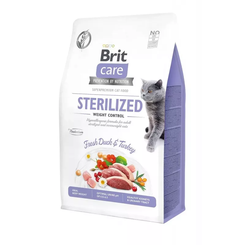 BRIT Care Grain-Free Sterilized Weight Control – sausas kačių ėdalas – 2 kg