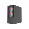 PC korpusas GEMBIRD Fornax 4300 Midi Tower ATX, grūdintas stiklas, 2x3,5 colio skyriai, 3x2,5 colio skyriai, ARGB ventiliatorių palaikymas, USB 3.2 Gen1