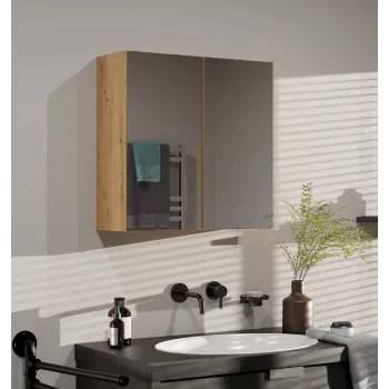 vonios spintelė viršutinė “top e shop POLA 2DL ARTISAN” — montuojama prie sienos, ąžuolas, 600×220×600 mm, 3 lentynos