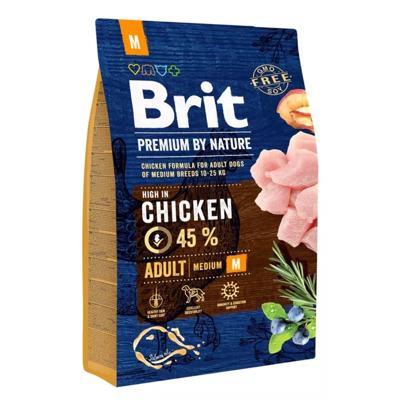 BRIT Premium by Nature Adult M - sausas šunų ėdalas Vištiena - 8 kg