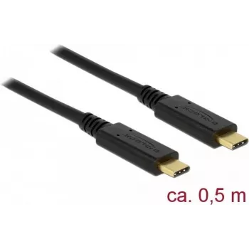 USB laidas DeLOCK 85529 USB 3.2 Gen 2 0,5 m USB C juodas