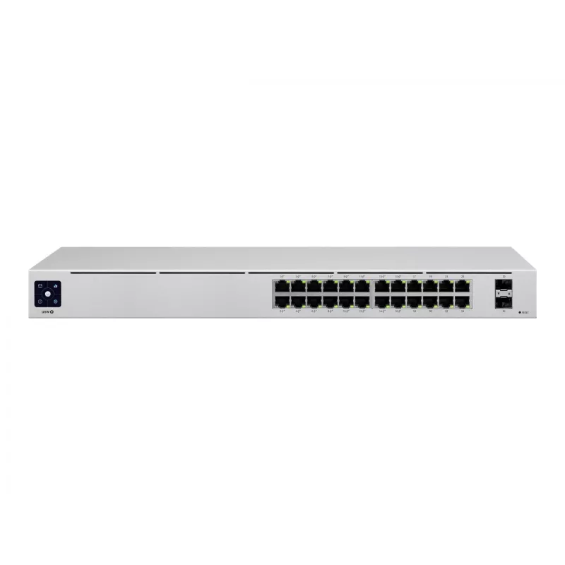 Ubiquiti UniFi 24 prievadų PoE valdomas L2/L3 Gigabit Ethernet (10/100/1000) „Power over Ethernet“ (PoE) 1U sidabrinis