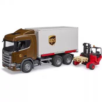 Scania Super 560R Transporto priemonės UPS konteineris su šakiniu krautuvu