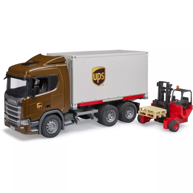 Scania Super 560R Transporto priemonės UPS konteineris su šakiniu krautuvu