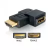 HDMI adapteris HDMI lizdas - HDMI kištukas 90° kairėn DeLOCK 65077