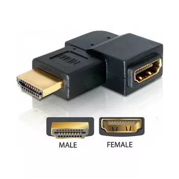 HDMI adapteris HDMI lizdas - HDMI kištukas 90° kairėn DeLOCK 65077