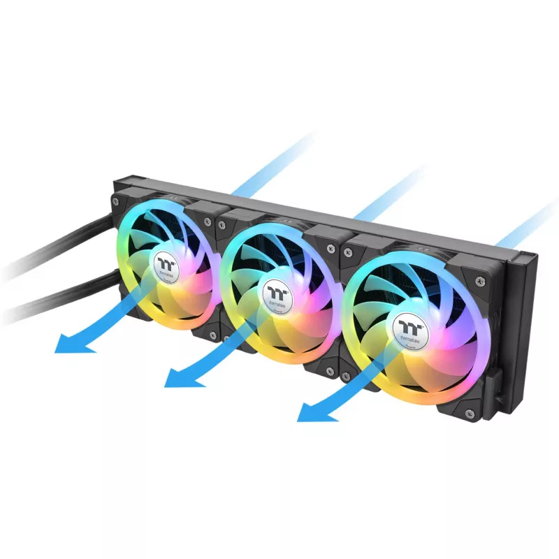 AIO skysčiu aušinamas procesoriaus aušintuvas THERMALTAKE MAGFloe 360 Ultra — 360mm radiatorius, RGB ventiliatoriai