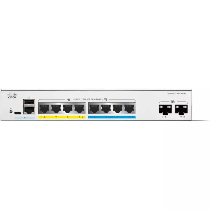 Valdomas komutatorius Cisco Catalyst C1300-8MGP-2X L2/L3 Gigabit Ethernet PoE