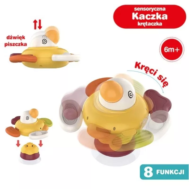 Minkšta interaktyvi sensorinė antis Ascato 122946 — minkšta tekstūra, spalvingas dizainas