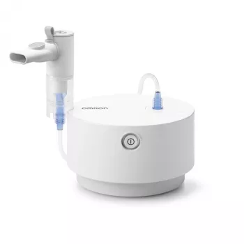 Stalinis purkštuvas Omron C28P su 10 ml/min talpa, 2,65 µm dalelių dydžiu, baltas, matmenys 265×195×143 mm