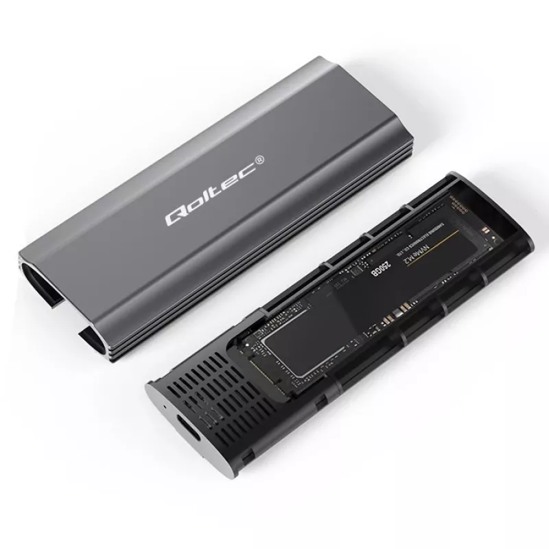 Qoltec 52271 saugojimo diskų dėklas SSD dėklas Pilka M.2