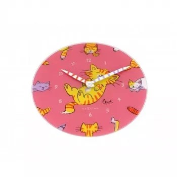 NeXtime klok 8810 Tickle My Tummy, Ø30 cm, sieninis, rožinės / įvairiaspalvės spalvos