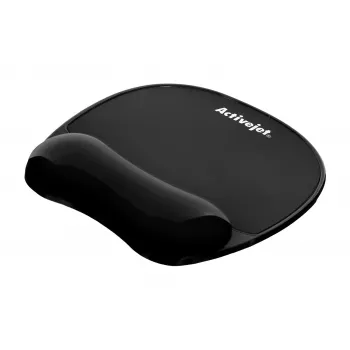 Gel wrist rest pelė pad ActiveJet — Juoda 220×250 mm, gel and silicone, non-slip base