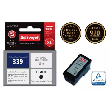 Activejet AH-339R rašalo kasetė (pakaitalas HP 339 C8767EE; Premium; 35 ml; juoda)