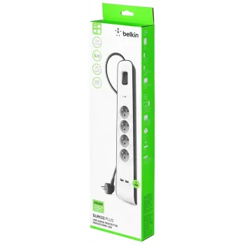Apsauga nuo viršįtampių Belkin BSV401CA2M juoda balta 4 kintamosios srovės lizdai 2m