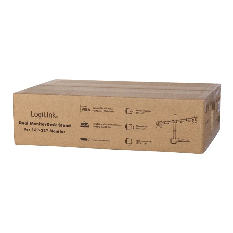 Monitorio laikiklis LogiLink BP0045 81,3 cm (32 col.) Stalinis Juodas Nerūdijantis plienas