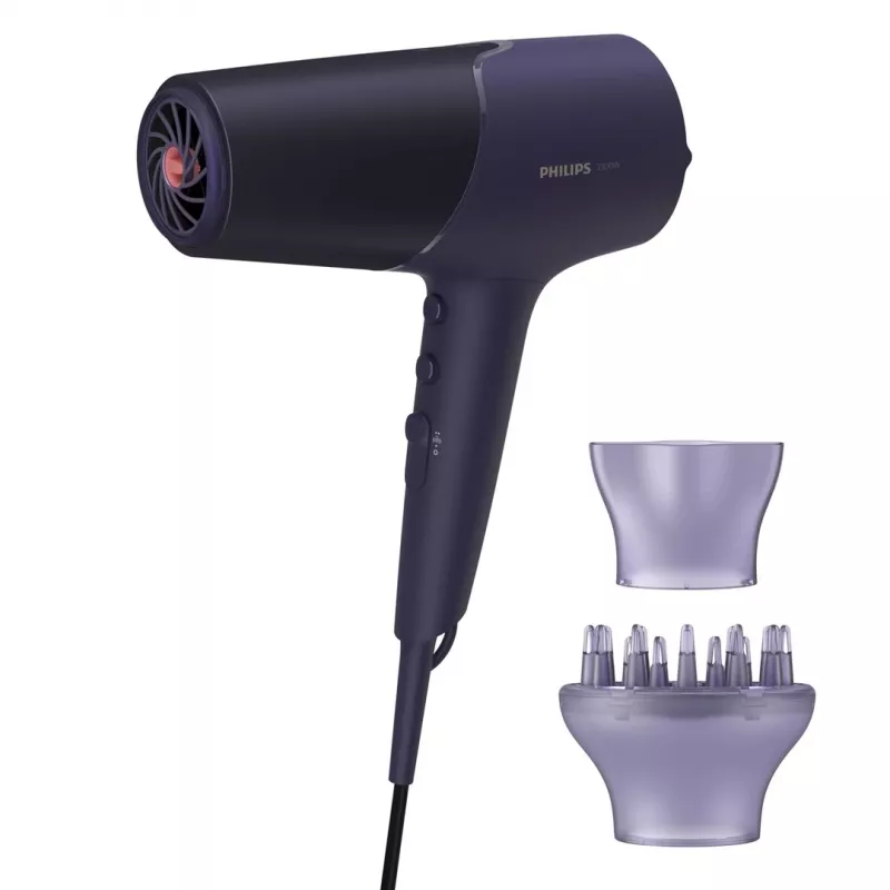 Plaukų džiovintuvas Philips 5000 series BHD514/00, 2300 W, violetinis, 6 greičiai, 6 šilumos lygiai, joninė funkcija, cool shot
