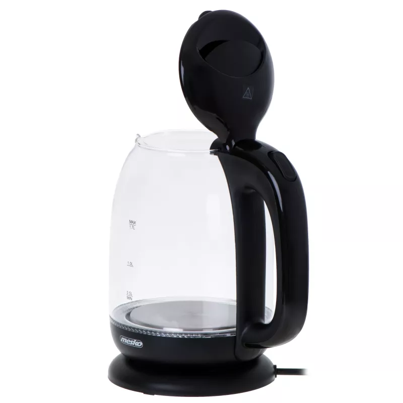 Mesko | Virdulys | MS 1302b | Elektrinis | 2200 W | 1,7 L | Stiklas | 360° besisukantis pagrindas | Juodas
